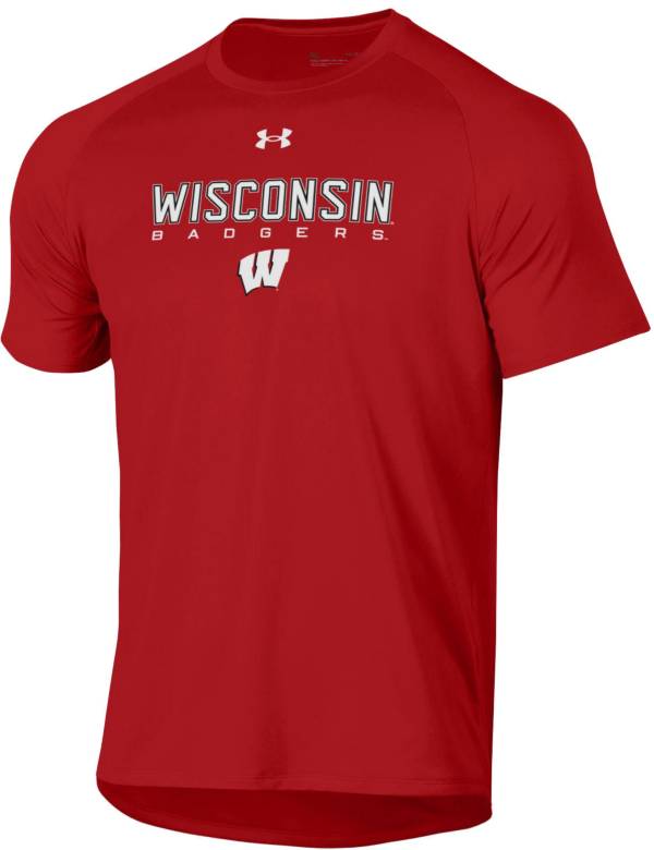 Under Armour Men's Wisconsin Badgers Red Tech Performance T-Shirt product image