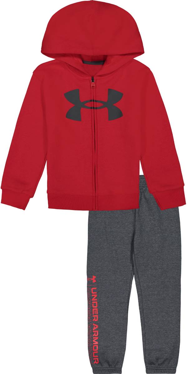 Under Armour Boys' Big Logo Full Zip Hoodie Jogger Set