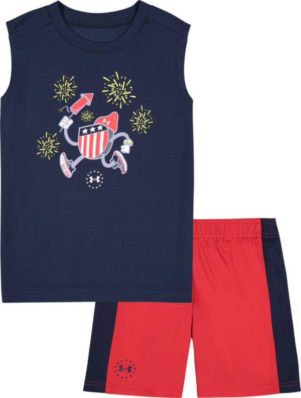 Under Armour Little Boys' Firecracker Muscle Tank Top and Shorts Set
