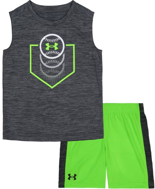 Under Armour Little Boys' Home Plate Baseball Tank Top and Shorts Set