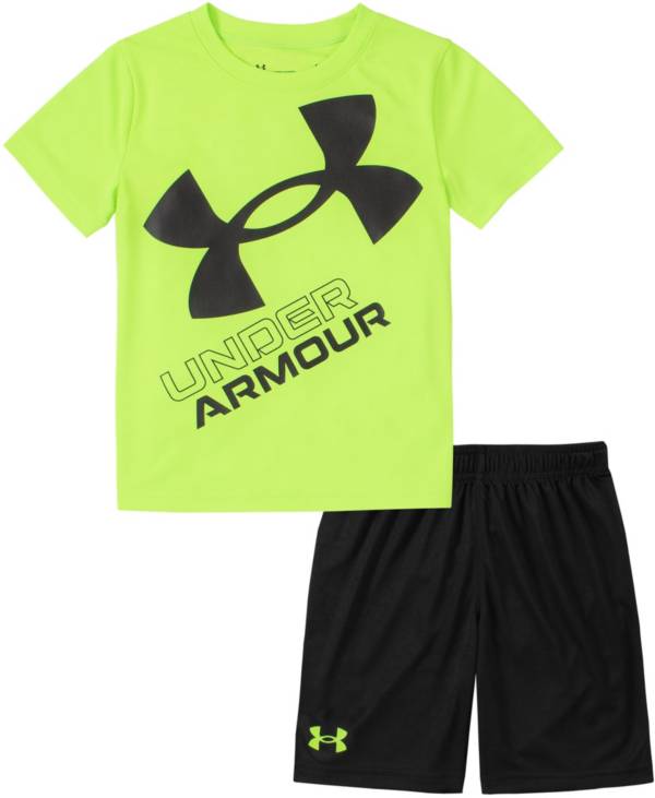 Under Armour Little Boys' Slanted Big Logo T-Shirt and Shorts Set