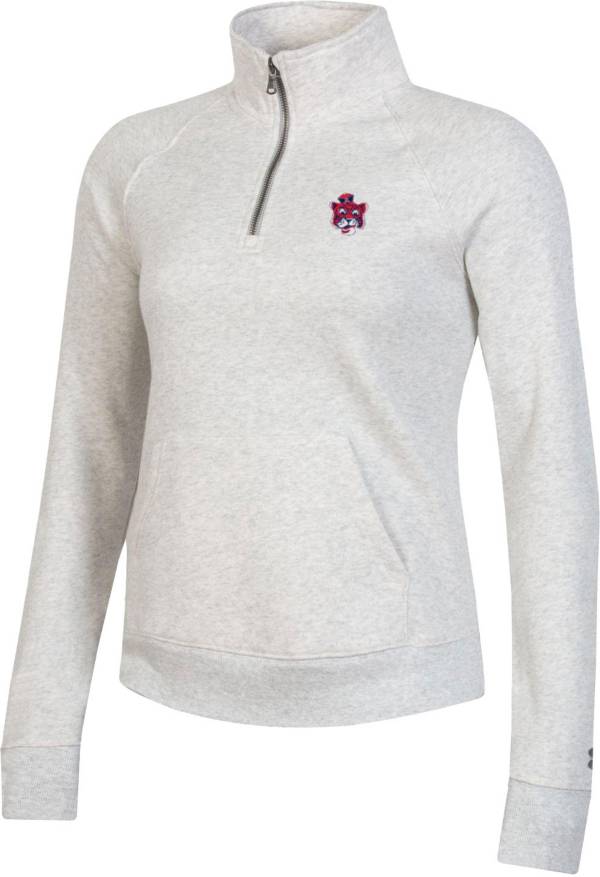 Under Armour Women's Auburn Tigers Grey All Day Quarter-Zip Pullover Shirt