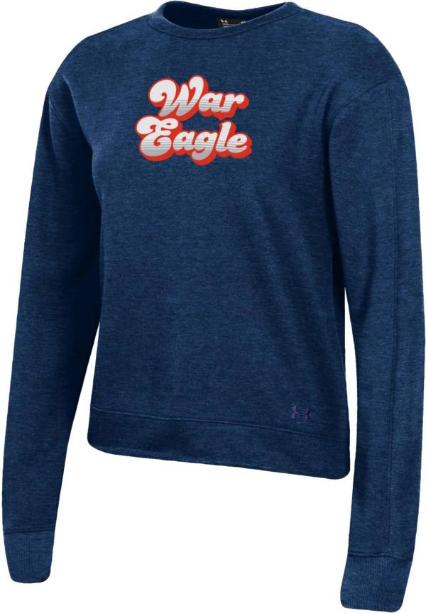 Under Armour Women's Auburn Tigers Blue All Day Fleece Crew-Neck Sweatshirt