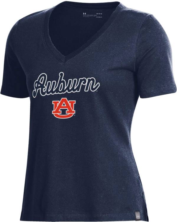 Under Armour Women's Auburn Tigers Blue Performance V-Neck T-Shirt