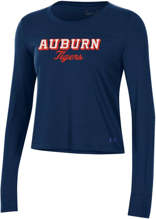 Under Armour Women's Auburn Tigers Blue Performance Cotton Long Sleeve T-Shirt