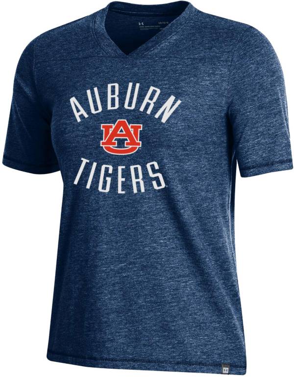 Under Armour Women's Auburn Tigers Blue V-Neck T-Shirt