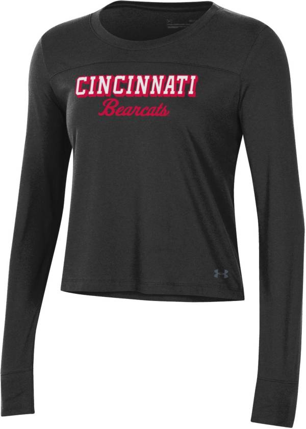 Under Armour Women's Cincinnati Bearcats Black Performance Cotton Long Sleeve T-Shirt