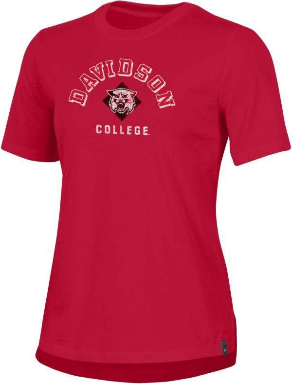 Under Armour Women's Davidson Wildcats Red Performance Cotton T-Shirt