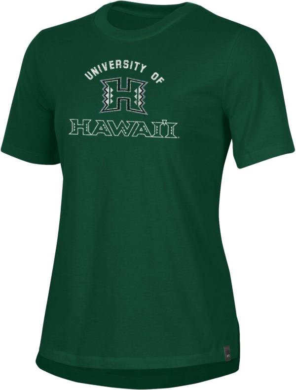 Under Armour Women's Hawai'i Warriors Green Performance Cotton T-Shirt