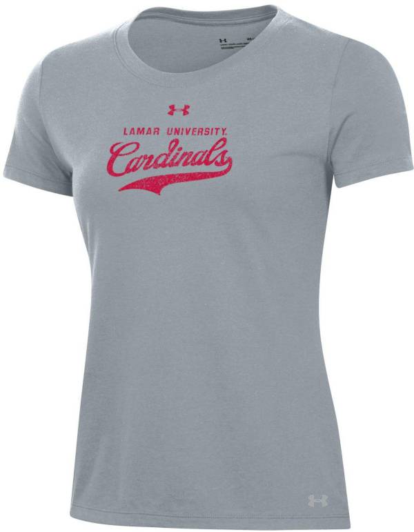 Under Armour Women's Lamar Cardinals Grey Performance Cotton T-Shirt