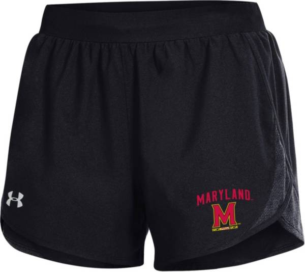 Under Armour Women's Maryland Terrapins Black Fly-By 2.0 Performance Shorts