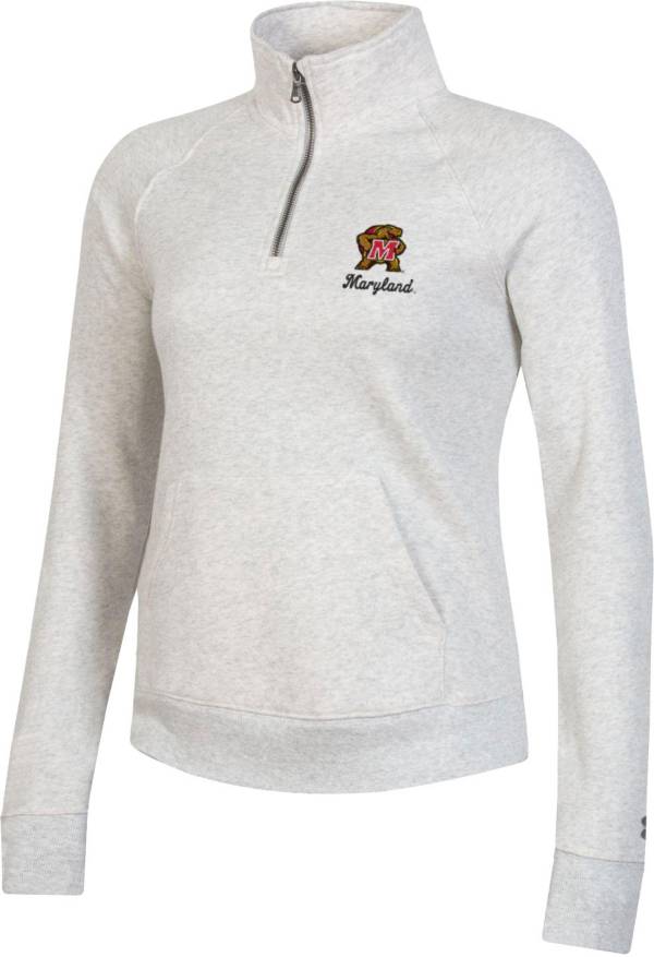 Under Armour Women's Maryland Terrapins Grey All Day Quarter-Zip Pullover Shirt