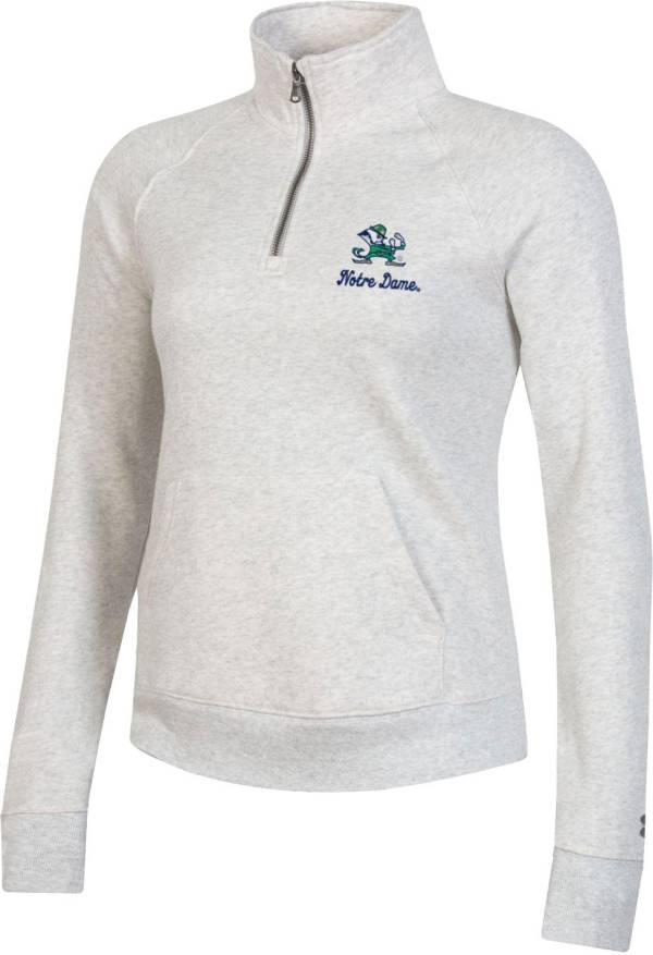 Under Armour Women's Notre Dame Fighting Irish Grey All Day Quarter-Zip Pullover Shirt