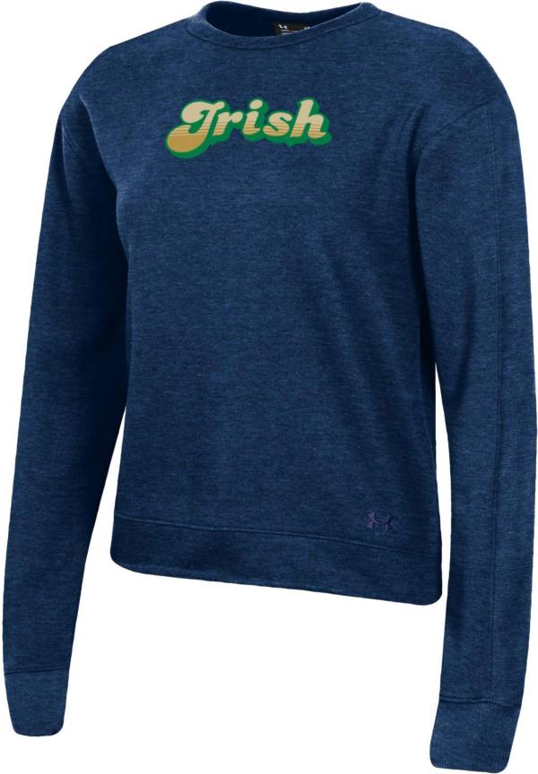 Under Armour Women's Notre Dame Fighting Irish Navy All Day Fleece Crew-Neck Sweatshirt