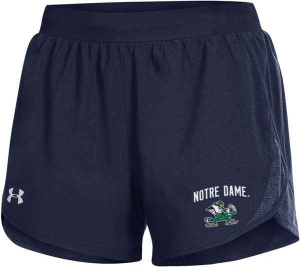 Under Armour Women's Notre Dame Fighting Irish Navy Fly-By 2.0 Performance Shorts