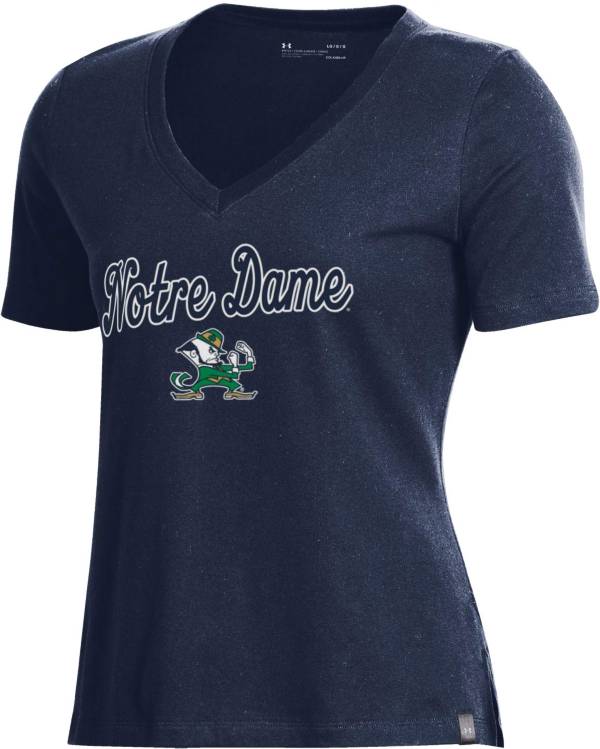 Under Armour Women's Notre Dame Fighting Irish Navy Performance V-Neck T-Shirt