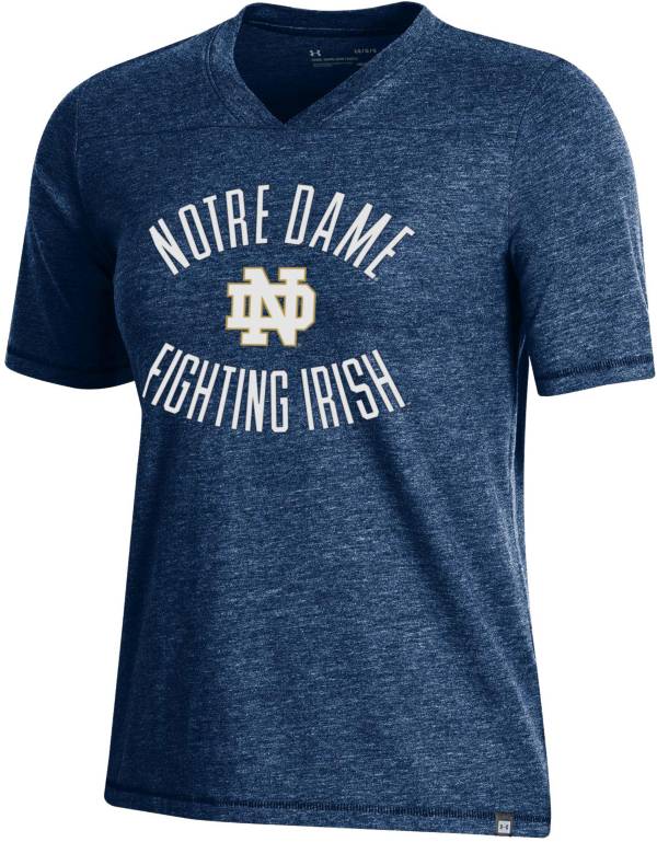 Under Armour Women's Notre Dame Fighting Irish Navy V-Neck T-Shirt