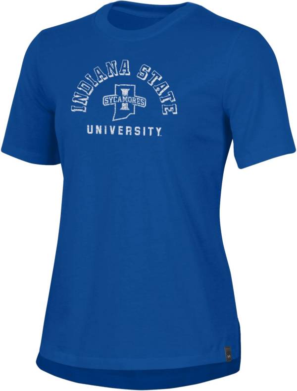 Under Armour Women's Indiana State Sycamores Sycamore Blue Performance Cotton T-Shirt