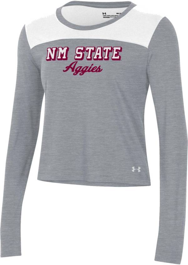 Under Armour Women's New Mexico State Aggies White Performance Cotton Long Sleeve T-Shirt