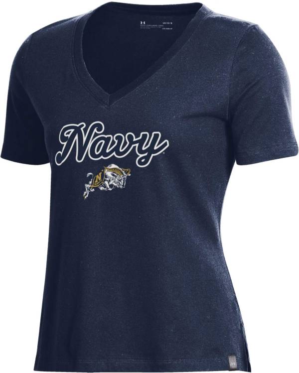 Under Armour Women's Navy Midshipmen Navy Performance V-Neck T-Shirt