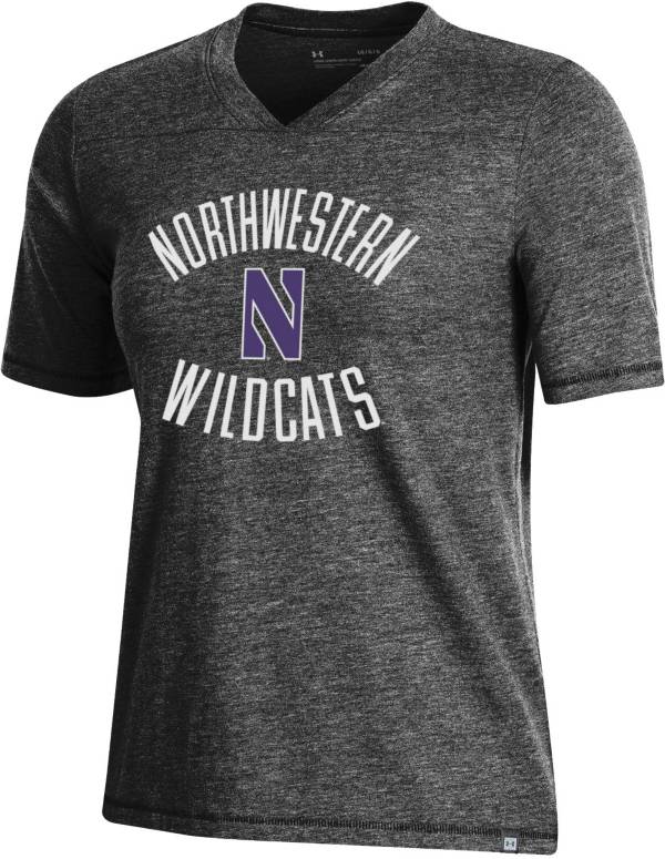 Under Armour Women's Northwestern Wildcats Black V-Neck T-Shirt