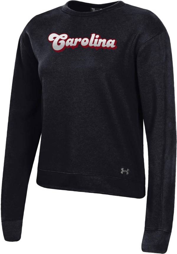 Under Armour Women's South Carolina Gamecocks Black All Day Fleece Crew-Neck Sweatshirt