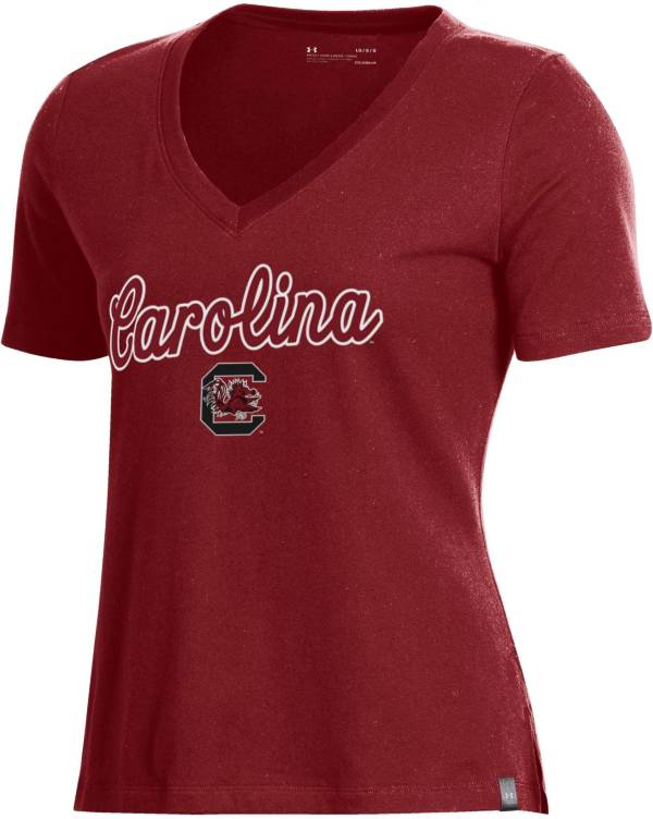 Under Armour Women's South Carolina Gamecocks Garnet Performance V-Neck T-Shirt