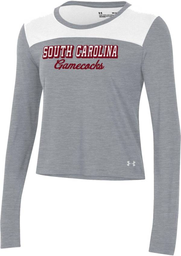 Under Armour Women's South Carolina Gamecocks White Performance Cotton Long Sleeve T-Shirt