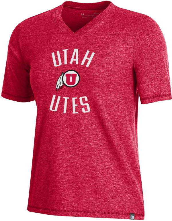 Under Armour Women's Utah Utes Crimson V-Neck T-Shirt