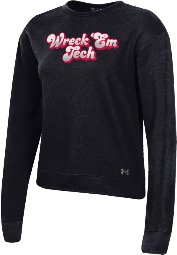 Under Armour Women's Texas Tech Red Raiders Black All Day Fleece Crew-Neck Sweatshirt