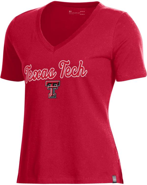 Under Armour Women's Texas Tech Red Raiders Red Performance V-Neck T-Shirt