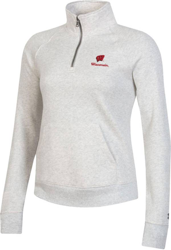 Under Armour Women's Wisconsin Badgers Grey All Day Quarter-Zip Pullover Shirt