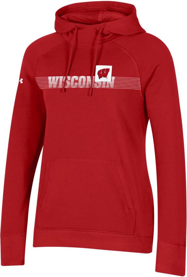 Under Armour Women's Wisconsin Badgers Red Fleece Pullover Hoodie