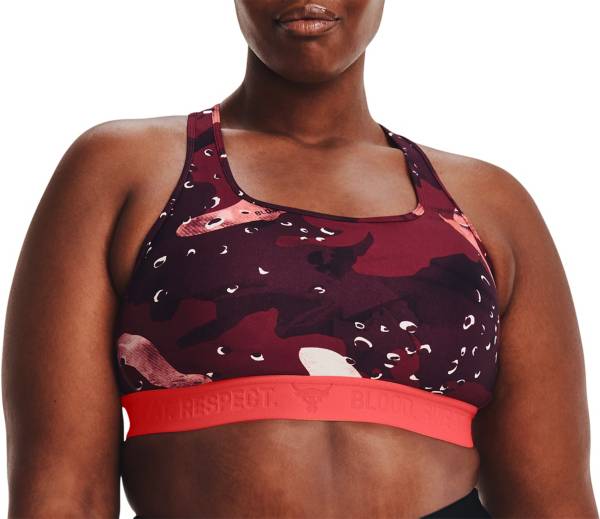 Under Armour Women's Project Rock Printed Crossback Medium Impact Sports Bra