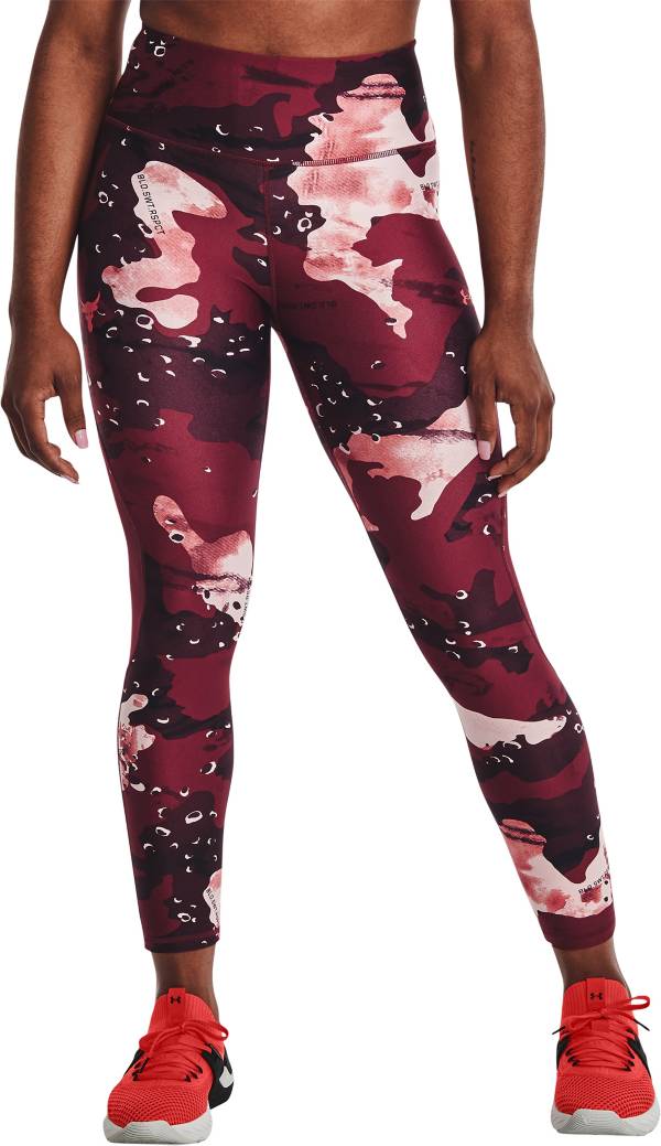 Under Armour Women's Project Rock Printed No-Slip Ankle Crop Leggings