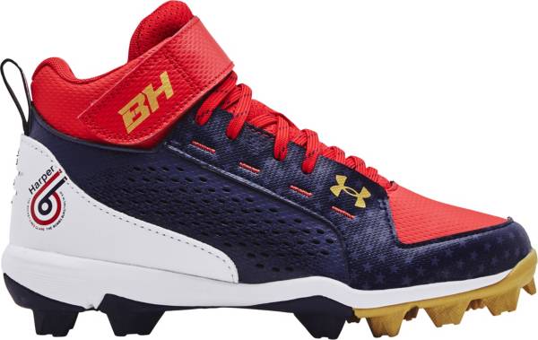 Under Armour Kids' Harper 6 Mid RM LE Baseball Cleats