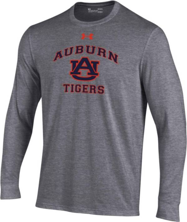 Under Armour Youth Auburn Tigers Grey Charged Cotton Long Sleeve T-Shirt