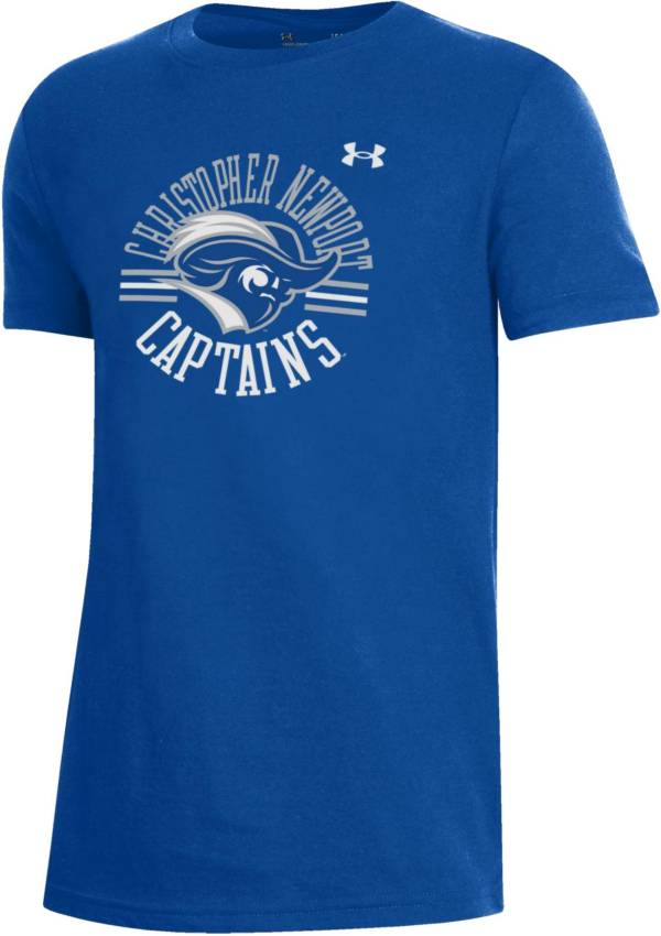 Under Armour Youth Christopher Newport Captains Royal Blue Performance Cotton T-Shirt