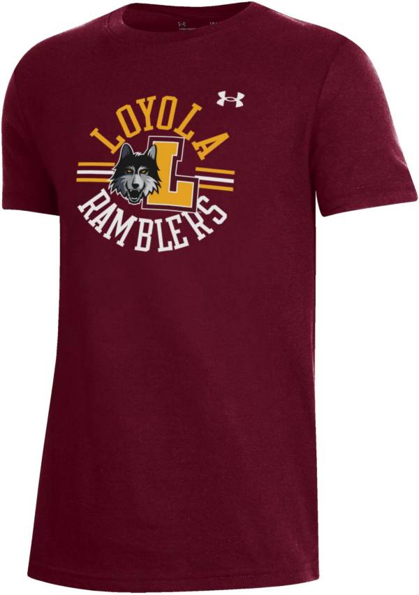 Under Armour Youth Loyola-Chicago Ramblers Maroon Performance Cotton T-Shirt