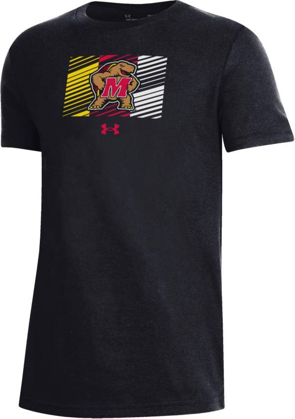 Under Armour Youth Maryland Terrapins Black Performance Cotton T-Shirt