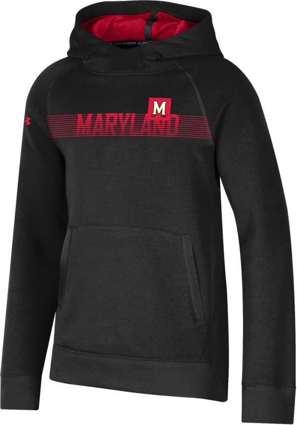 Under Armour Youth Maryland Terrapins Black Fleece Pullover Hoodie