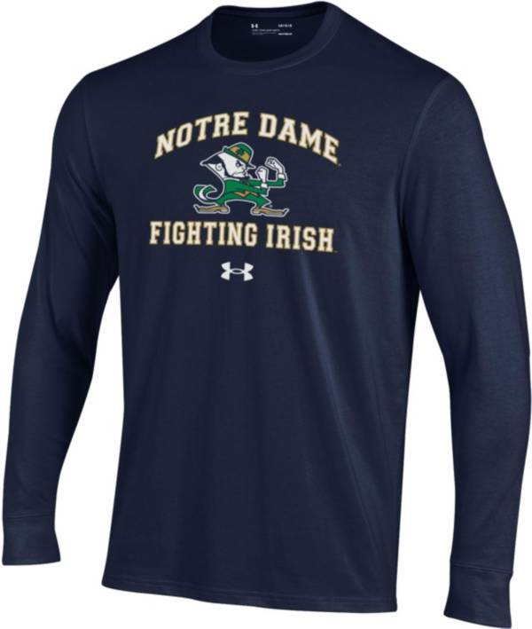 Under Armour Youth Notre Dame Fighting Irish Navy Charged Cotton Long Sleeve T-Shirt product image