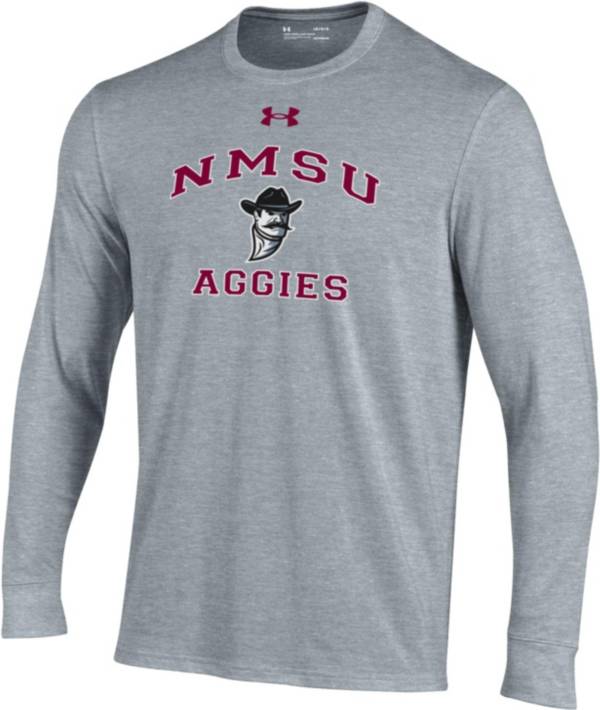 Under Armour Youth New Mexico State Aggies Grey Charged Cotton Long Sleeve T-Shirt