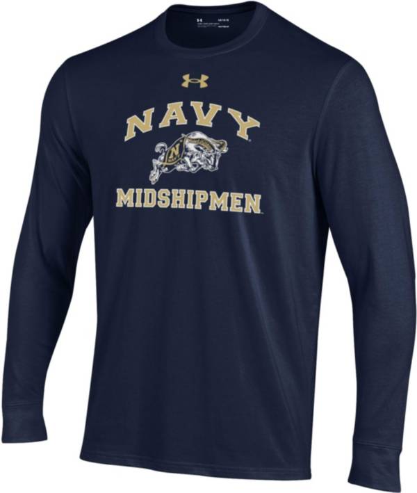 Under Armour Youth Navy Midshipmen Navy Charged Cotton Long Sleeve T-Shirt product image