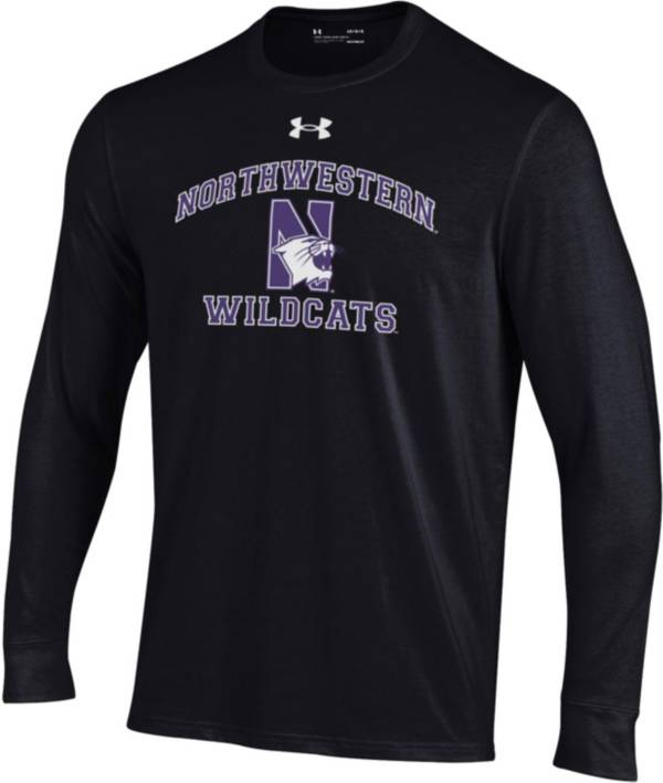 Under Armour Youth Northwestern Wildcats Black Charged Cotton Long Sleeve T-Shirt