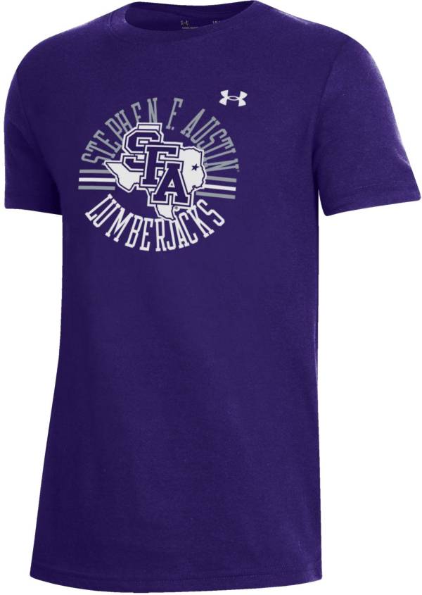 Under Armour Youth Stephen F. Austin Lumberjacks Purple Performance Cotton T-Shirt