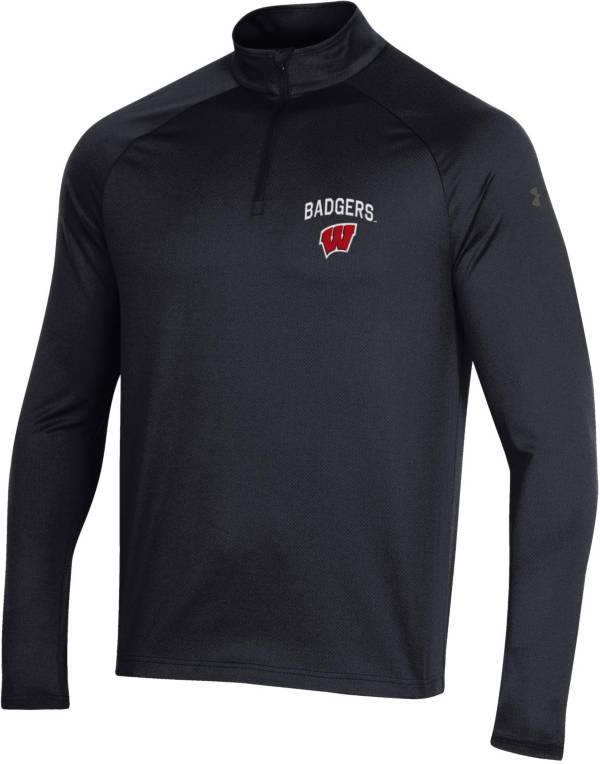 Under Armour Youth Wisconsin Badgers Black Performance Quarter-Zip Pullover Shirt