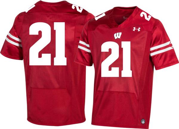 Under Armour Youth Wisconsin Badgers #21 Red Replica Football Jersey