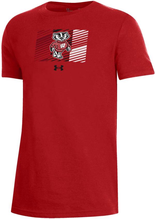 Under Armour Youth Wisconsin Badgers Red Performance Cotton T-Shirt product image