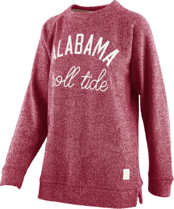Pressbox Women's Alabama Crimson Tide Crimson Daniela Terrycloth Crew Pullover Sweatshirt